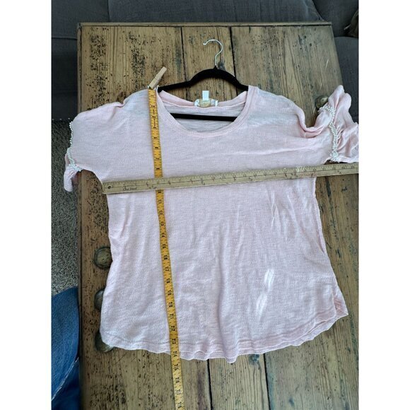 Weekend Suzanne Betro Womens Pink Blouse Small 3/4 sleeve round‎ neck cotton - Picture 7 of 7